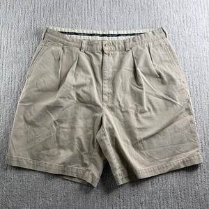 Polo Ralph Lauren Chino Shorts Mens Size 38 Tan Beige Pleated Cotton Khaki